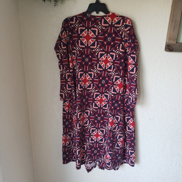 LuLaRoe Colorful Aztec Geo Sarah Duster Cardigan Size S - Picture 6 of 8